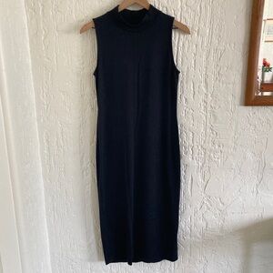 GoldRay Black Mockneck Sleeveless Midi Dress Size Medium